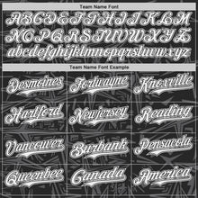 Load image into Gallery viewer, Custom Black White-Steel Gray Geometric Cyber Starburst Authentic Baseball Jersey

