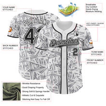 Load image into Gallery viewer, Custom White Black-Gray Geometric Cyber Starburst Authentic Baseball Jersey
