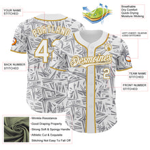 Laden Sie das Bild in den Galerie-Viewer, Custom White Gray-Old Gold Geometric Cyber Starburst Authentic Baseball Jersey
