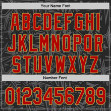 Load image into Gallery viewer, Custom Black Red Steel Gray-Old Gold Geometric Cyber Starburst Authentic Baseball Jersey
