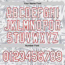Laden Sie das Bild in den Galerie-Viewer, Custom White Gray-Red Geometric Cyber Starburst Authentic Baseball Jersey
