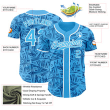 Загрузить изображение в средство просмотра галереи, Custom Sky Blue Blue-White Geometric Cyber Starburst Authentic Baseball Jersey
