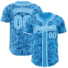 Загрузить изображение в средство просмотра галереи, Custom Sky Blue Blue-White Geometric Cyber Starburst Authentic Baseball Jersey
