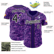 Load image into Gallery viewer, Custom Purple Black Medium Purple-White Geometric Cyber Starburst Authentic Baseball Jersey
