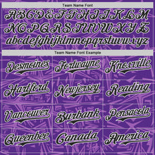 Load image into Gallery viewer, Custom Purple Black Medium Purple-White Geometric Cyber Starburst Authentic Baseball Jersey
