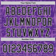 Load image into Gallery viewer, Custom Purple Black Medium Purple-White Geometric Cyber Starburst Authentic Baseball Jersey
