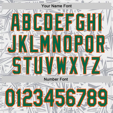 Laden Sie das Bild in den Galerie-Viewer, Custom White Kelly Green Gray-Orange Geometric Cyber Starburst Authentic Baseball Jersey
