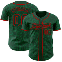 Laden Sie das Bild in den Galerie-Viewer, Custom Green-Red Geometric Cyber Starburst Authentic Baseball Jersey
