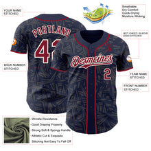 Load image into Gallery viewer, Custom Navy Crimson Steel Gray-Cream Geometric Cyber Starburst Authentic Baseball Jersey
