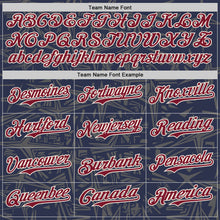 Load image into Gallery viewer, Custom Navy Crimson Steel Gray-Cream Geometric Cyber Starburst Authentic Baseball Jersey
