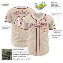Загрузить изображение в средство просмотра галереи, Custom Cream-Crimson Geometric Cyber Starburst Authentic Baseball Jersey
