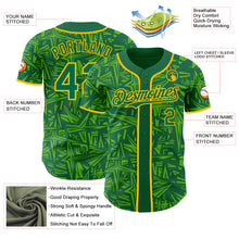 Laden Sie das Bild in den Galerie-Viewer, Custom Kelly Green Aurora Green-Gold Geometric Cyber Starburst Authentic Baseball Jersey
