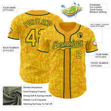 Load image into Gallery viewer, Custom Gold Light Yellow-Green Geometric Cyber Starburst Authentic Baseball Jersey

