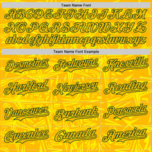 Load image into Gallery viewer, Custom Gold Light Yellow-Green Geometric Cyber Starburst Authentic Baseball Jersey
