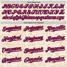 Load image into Gallery viewer, Custom Cream Purple-Red Geometric Cyber Starburst Authentic Baseball Jersey
