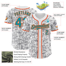 Charger l'image dans la galerie, Custom White Teal Gray-Orange Geometric Cyber Starburst Authentic Baseball Jersey
