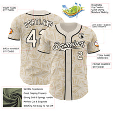Charger l'image dans la galerie, Custom Cream-Black Geometric Cyber Starburst Authentic Baseball Jersey
