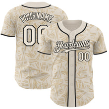 Charger l'image dans la galerie, Custom Cream-Black Geometric Cyber Starburst Authentic Baseball Jersey
