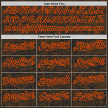 Charger l'image dans la galerie, Custom Brown Black-Orange Geometric Cyber Starburst Authentic Baseball Jersey
