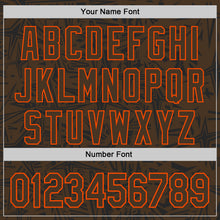 Charger l'image dans la galerie, Custom Brown Black-Orange Geometric Cyber Starburst Authentic Baseball Jersey
