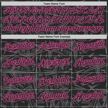 Charger l'image dans la galerie, Custom Black Steel Gray-Pink Geometric Cyber Starburst Authentic Baseball Jersey
