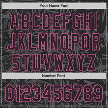 Charger l'image dans la galerie, Custom Black Steel Gray-Pink Geometric Cyber Starburst Authentic Baseball Jersey
