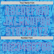 Charger l'image dans la galerie, Custom Sky Blue Blue-Pink Geometric Cyber Starburst Authentic Baseball Jersey
