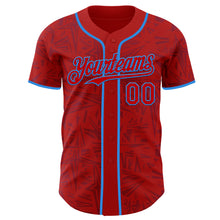 Charger l'image dans la galerie, Custom Red-Electric Blue Geometric Cyber Starburst Authentic Baseball Jersey
