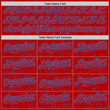 Charger l'image dans la galerie, Custom Red-Electric Blue Geometric Cyber Starburst Authentic Baseball Jersey
