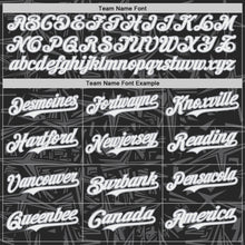 Charger l'image dans la galerie, Custom Black White Steel Gray-Gray Geometric Cyber Starburst Authentic Baseball Jersey
