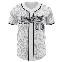 Charger l'image dans la galerie, Custom White Gray-Black Geometric Cyber Starburst Authentic Baseball Jersey
