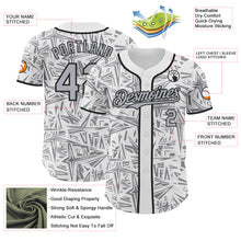 Charger l'image dans la galerie, Custom White Gray-Black Geometric Cyber Starburst Authentic Baseball Jersey
