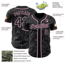 Charger l'image dans la galerie, Custom Black Steel Gray-Light Pink Geometric Cyber Starburst Authentic Baseball Jersey
