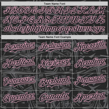 Charger l'image dans la galerie, Custom Black Steel Gray-Light Pink Geometric Cyber Starburst Authentic Baseball Jersey
