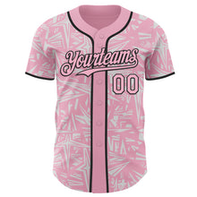 Charger l'image dans la galerie, Custom Light Pink White-Black Geometric Cyber Starburst Authentic Baseball Jersey
