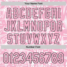 Charger l'image dans la galerie, Custom Light Pink White-Black Geometric Cyber Starburst Authentic Baseball Jersey
