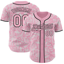 Charger l'image dans la galerie, Custom Light Pink White-Black Geometric Cyber Starburst Authentic Baseball Jersey
