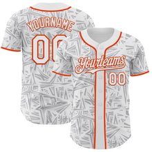 Charger l'image dans la galerie, Custom White Gray-Orange Geometric Cyber Starburst Authentic Baseball Jersey
