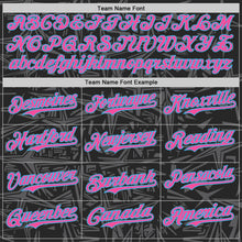 Charger l'image dans la galerie, Custom Black Pink Steel Gray-Sky Blue Geometric Cyber Starburst Authentic Baseball Jersey
