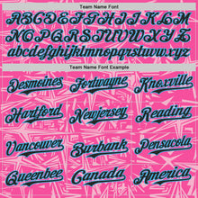 Charger l'image dans la galerie, Custom Pink Black Light Pink-Sky Blue Geometric Cyber Starburst Authentic Baseball Jersey
