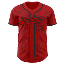 Charger l'image dans la galerie, Custom Red-Black Geometric Cyber Starburst Authentic Baseball Jersey
