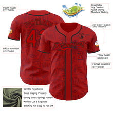 Charger l'image dans la galerie, Custom Red-Black Geometric Cyber Starburst Authentic Baseball Jersey
