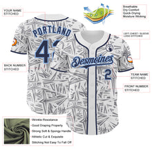 Charger l'image dans la galerie, Custom White Navy Gray-Light Blue Geometric Cyber Starburst Authentic Baseball Jersey
