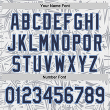 Charger l'image dans la galerie, Custom White Navy Gray-Light Blue Geometric Cyber Starburst Authentic Baseball Jersey
