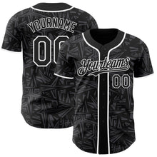 Charger l'image dans la galerie, Custom Black Steel Gray-White Geometric Cyber Starburst Authentic Baseball Jersey
