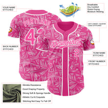 Charger l'image dans la galerie, Custom Pink Light Pink-White Geometric Cyber Starburst Authentic Baseball Jersey
