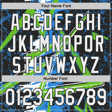 Charger l'image dans la galerie, Custom Black White-Aurora Green Geometric Shards Dot Grid Authentic Baseball Jersey
