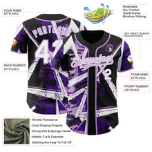 Charger l'image dans la galerie, Custom Black White-Light Purple Geometric Shards Dot Grid Authentic Baseball Jersey
