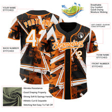 Charger l'image dans la galerie, Custom Black White-Bay Orange Geometric Shards Dot Grid Authentic Baseball Jersey
