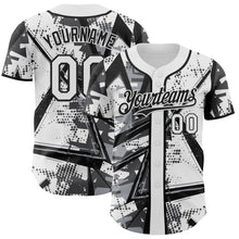 Charger l'image dans la galerie, Custom White Gray-Black Geometric Shards Dot Grid Authentic Baseball Jersey
